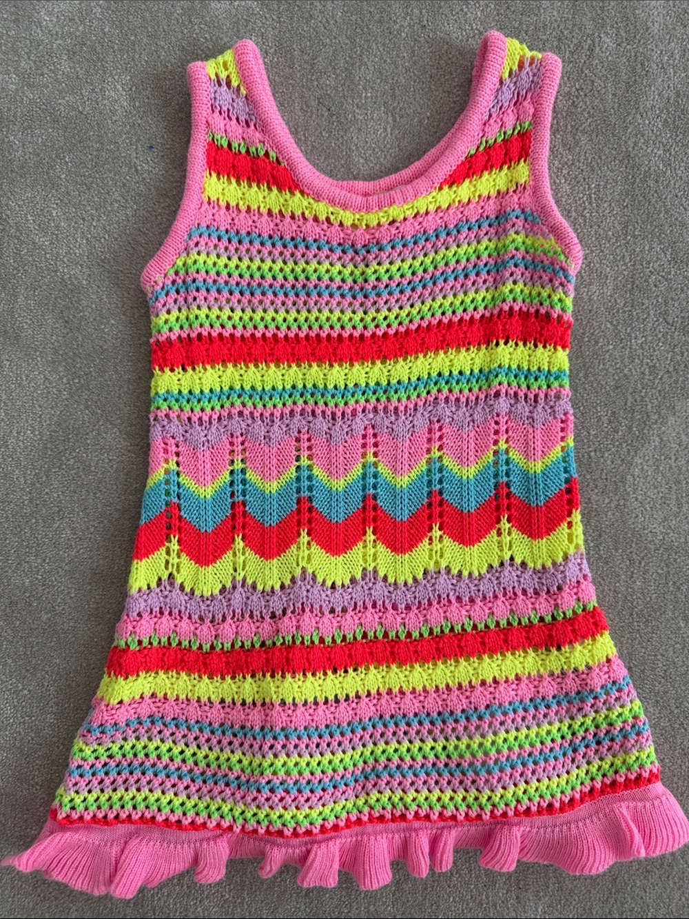 Billieblush Pink Multicolor Knit Tank Dress, size 2T